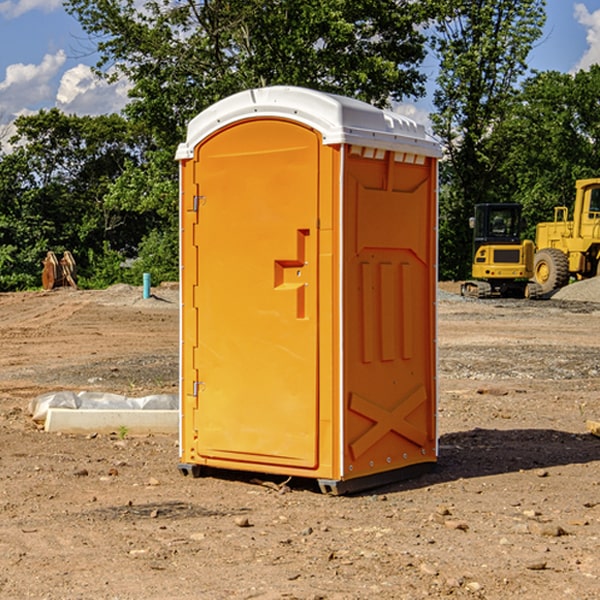 can i customize the exterior of the portable restrooms with my event logo or branding in Amory